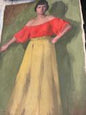 emanuel schary painting woman wearing a yellow dress (late 1930's)