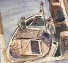 emanuel schary watercolor the boatman (1950)