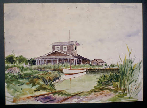 emanuel schary watercolor long island (1950s)