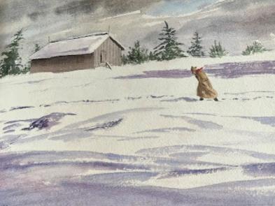 emanuel schary watercolor neve shaanan (1950)