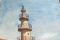 emanuel schary watercolor ottoman tower (1950)