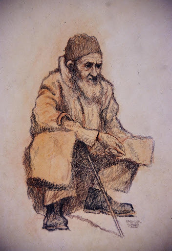 emanuel schary sketch man with brown shoes (1950s)