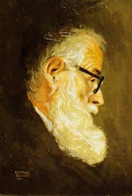 emanuel schary painting profile of a bearded man (1960)