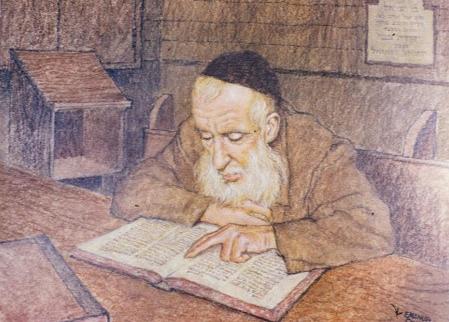 emanuel schary pastel the old scribe (1960’s)