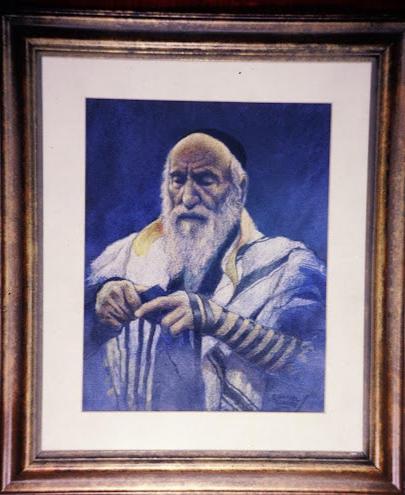 emanuel schary pastel blessing for tefillin (1960's)