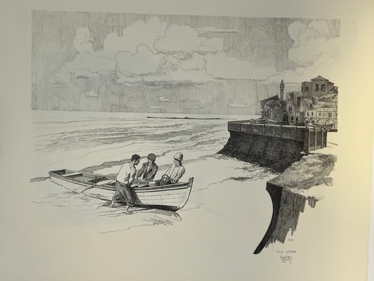 emanuel schary lithograph old jaffa (1966)