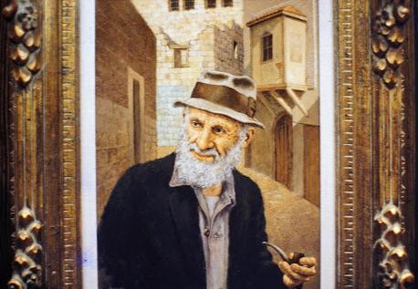 emanuel schary painting man smoking a pipe (1970's)