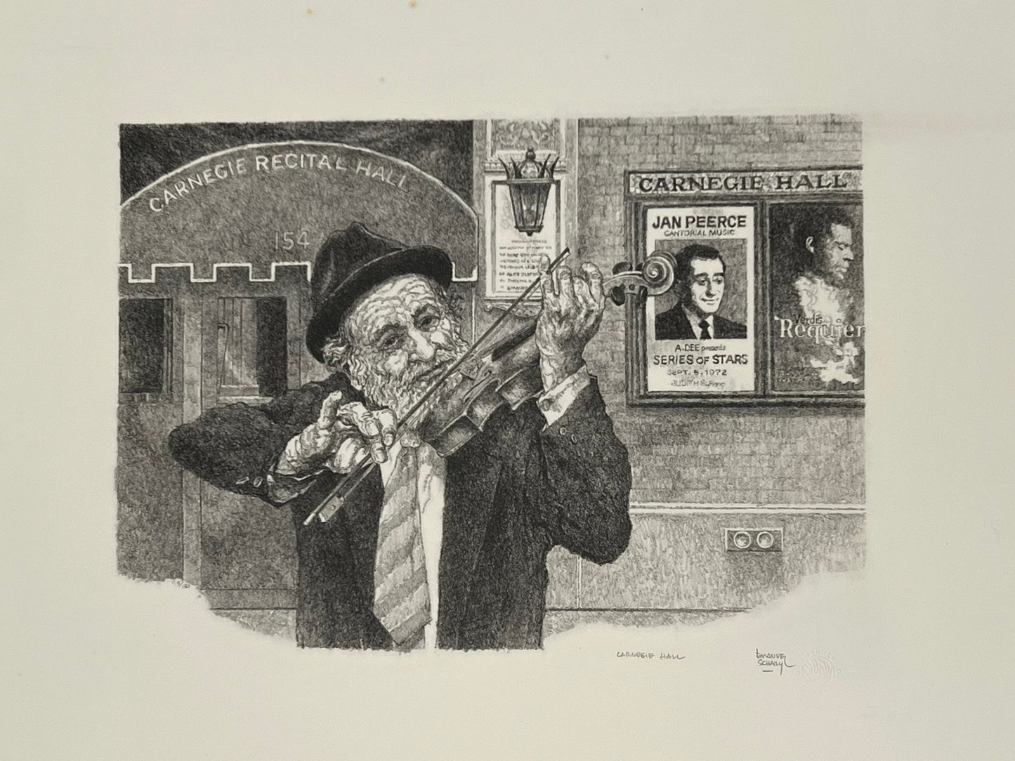 emanuel schary lithograph carnegie hall (commission) (1972)