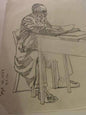 emanuel schary sketch man reading (1977)