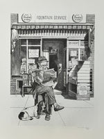 emanuel schary lithograph candy store (1978)