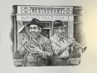 emanuel schary lithograph brass band (1980)