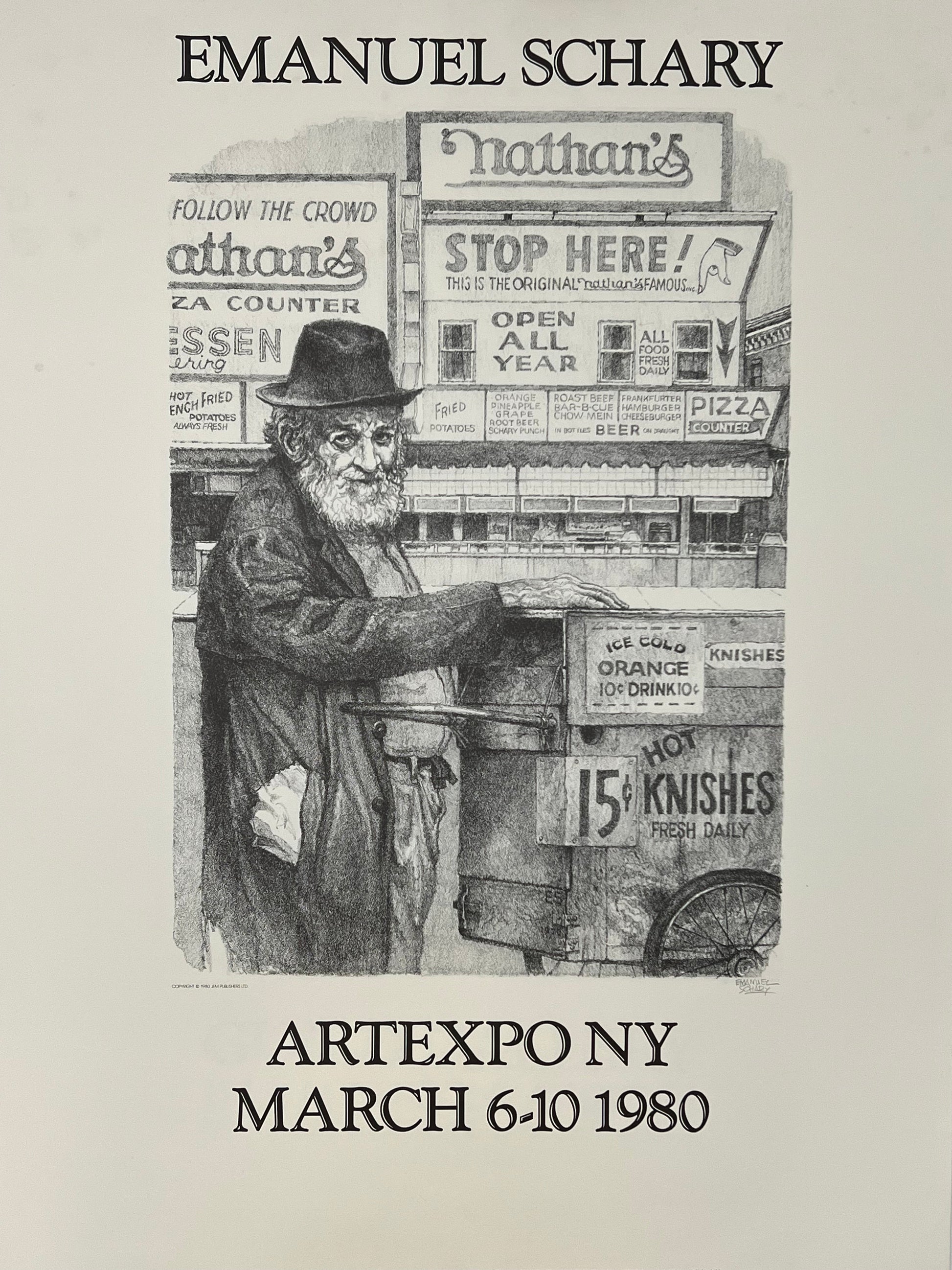 emanuel schary poster nathan’s vendor art expo (1980)