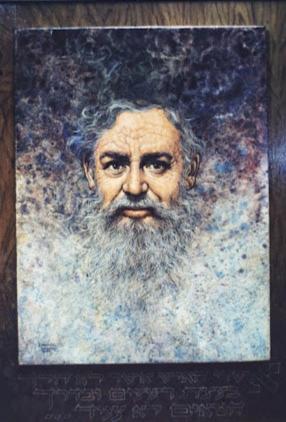 emanuel schary painting man on wood ground (1980's)