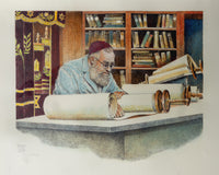 emanuel schary lithograph the scholar (1984)